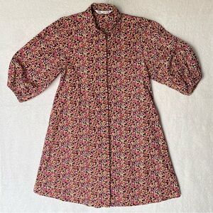 Zara Shirt Dress XSmall Balloon Sleeve Button up